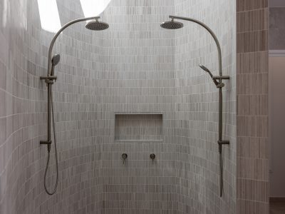 2 waterfall shower heads